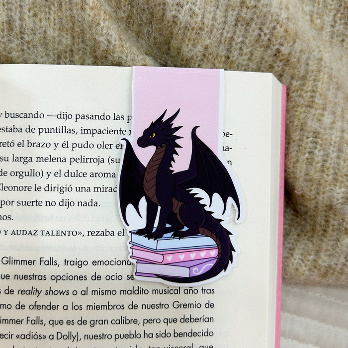 Edited with Afterlight Marcapágina Magnético |Dragon Negro| - Imagen 1